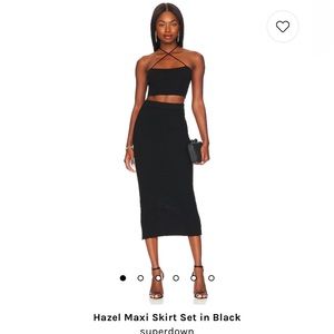 Hazel Maxi Skirt Set in Black